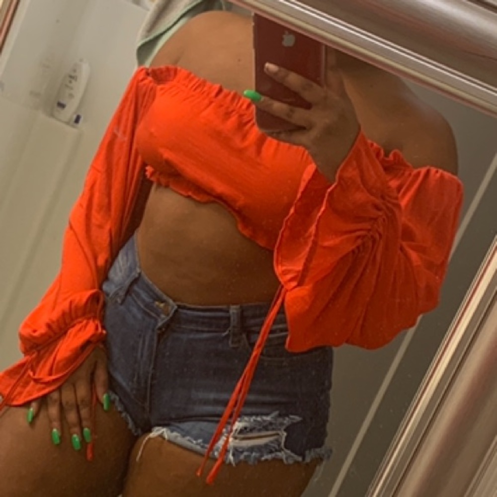 Orange off the shoulder top